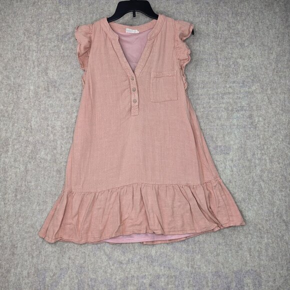new in Dresses & Skirts - New In Womens Ruffled Hemline Dress S Pink Rayon & Polyester Blend